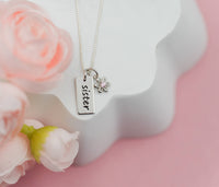 Sterling Silver Girls Sister Bar Necklace for Children - 2 sizes