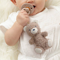 baby teddy plush and pacifier combo by itzy ritzy