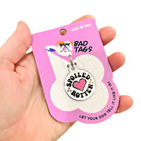 Pet Dog ID Tag w/ Scannable QR Code - Spoiled Rotten 