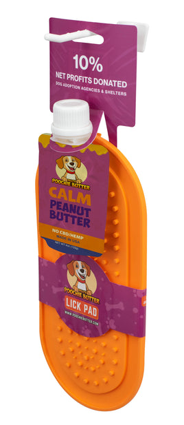 Dog Calming Peanut Butter + Oval Lick Mat Set - with L-Tryptophan