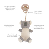 Baby Pacifier & Plush Teddy Bear Combo -Bitzy Pal / Natural Rubber *NEW*