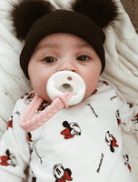 Sweetie Strap™ - Silicone One-Piece Pacifier Clips - Beaded / Pink or Neutral Toast