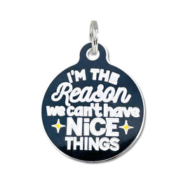 Personalized Dog ID Tag with QR CODE - Can't Have Nice Things