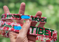 Personalized Dog Collars - Floral Prints  - Embroidered Name / Phone #