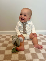 Baby Boy Organic Cotton Collared Onesie - Blue or White