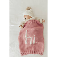 Hand Knit Baby Blanket - hi. - Rosy Pink