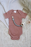 Sweetie Strap™ - Silicone One-Piece Pacifier Clips - Beaded / Pink or Neutral Toast