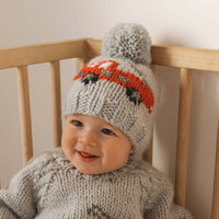 Hand Knit Fire Engine Beanie Hat - Baby & Kids