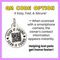 Dog ID Tag with Personalized QR Code - Oversized Lap Dog
