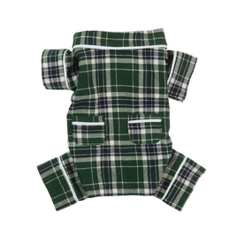 Dog Flannel Pajamas - Green Plaid