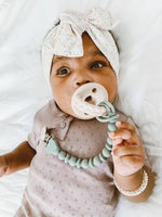 Sweetie Strap™ - Silicone One-Piece Pacifier Clips - Beaded / Pink or Neutral Toast