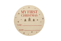 My First Christmas Wooden Holiday  - Baby Photo Prop Sign