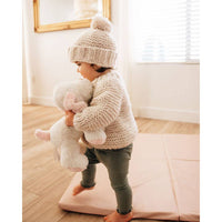 Handknit Cardigan Sweater -  Natural Garter Stitch  - Baby & Toddler