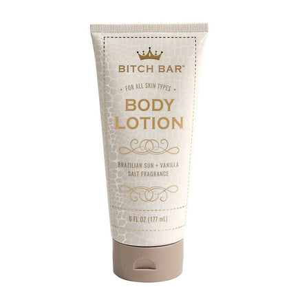 Bitch Bar body lotion tube on a white background