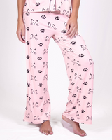 Womens Pajamas PJ Pants Kitty Cat Whiskers - Pink