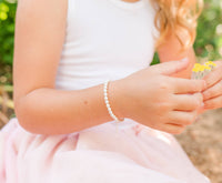 Girls Sterling Silver Dainty Pearl Bracelet - Baby & Child Sizes