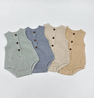 Marco Baby Romper - Gingham Print / Blue or Oatmeal
