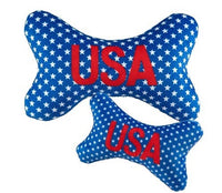 Patriotic Print USA Dog Squeaky Toy - S , M or L