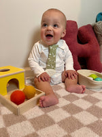 Baby Boy Organic Cotton Collared Onesie - Blue or White