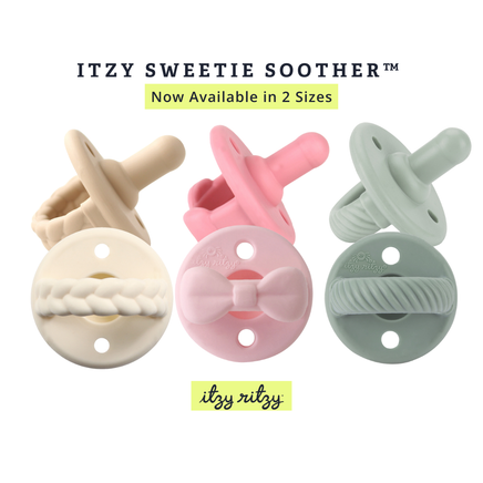 baby pacifier 2 pack in pink or neutral creme