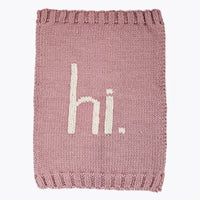 Hand Knit Baby Blanket - hi. - Rosy Pink
