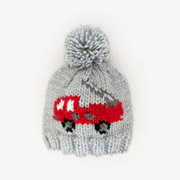Hand Knit Fire Engine Beanie Hat - Baby & Kids