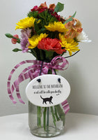 Funny Cat Ornament Sign – "Welcome to the Bathroom, a Cat Will Be With You Shortly"