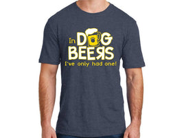Funny Dad Gift In Dog Beers - Heathered Navy Tshirt