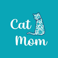Women's Graphic Tee / Cat Mom - Heathered Teal