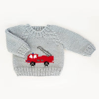 Hand Knit Fire Engine Sweater -  Baby & Toddler