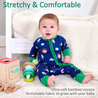 Baby Bamboo Pajamas - Beyond Space Print - 2 Way Zipper