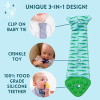 Tasty Tie Teether, Crinkle Toy, Baby Boy Gift - Red Firetruck