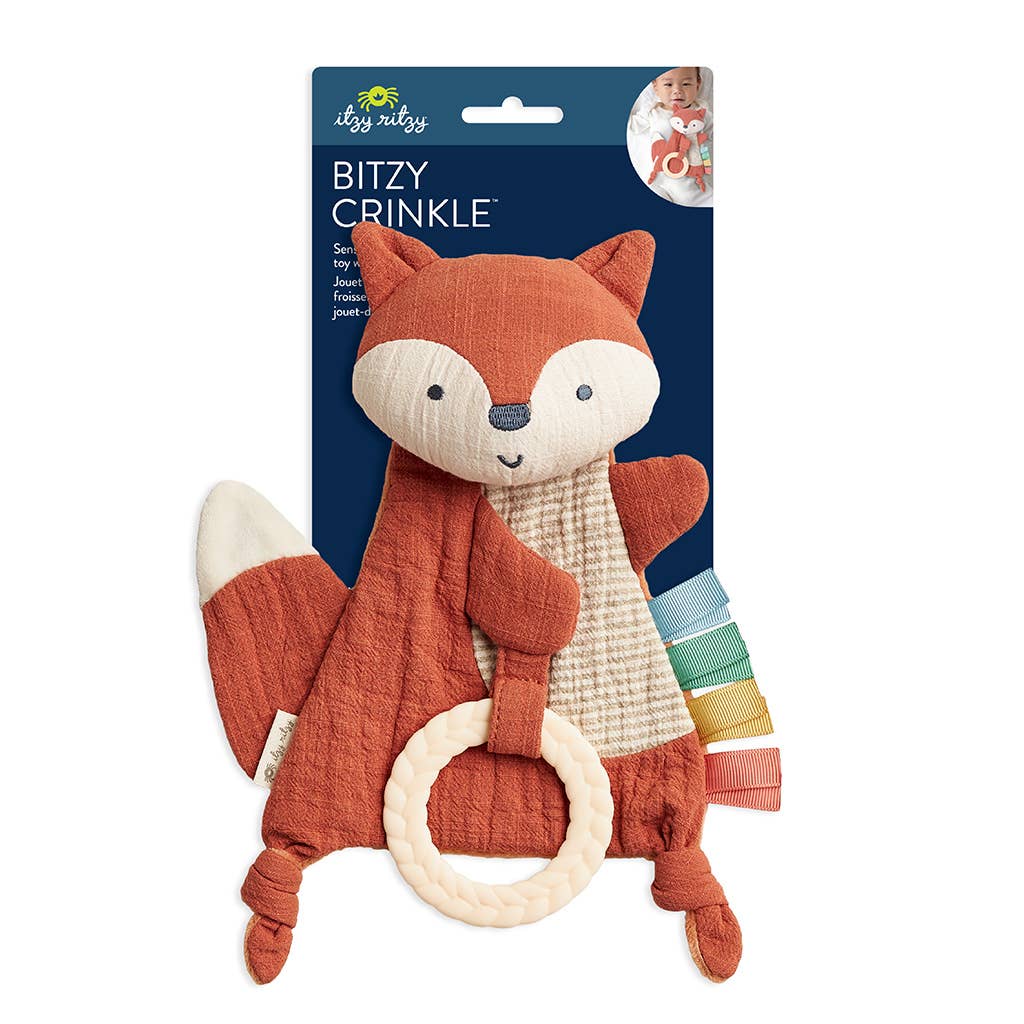 Fox Bitzy Crinkle™ Sensory Toy with Teether *NEW*| Bones and Rattles ...