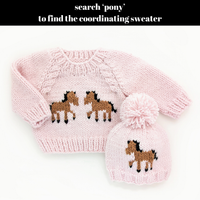 Hand Knit Pony Beanie Hat / Blush / Baby & Kids