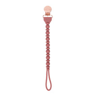 Sweetie Strap™ - Silicone One-Piece Pacifier Clips - Beaded / Pink or Neutral Toast
