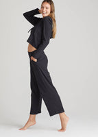 Cropped Lounge Hoodie & Pants Set- Black or White