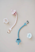 Sweetie Strap™ - Silicone One-Piece Pacifier Clips - Beaded / Pink or Neutral Toast