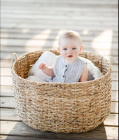 Marco Baby Romper - Gingham Print / Blue or Oatmeal