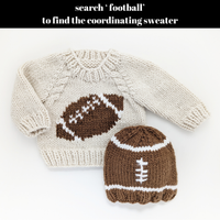 Football Beanie Game Day Handknit Hat - Baby & Kids