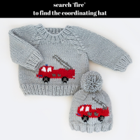 Hand Knit Fire Engine Sweater -  Baby & Toddler