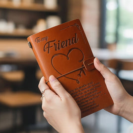 To My Friend Faux Leather Journal . Giftable Keepsake
