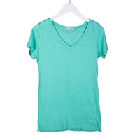 Womens V-neck Top - Cotton Blend Essential V-Neck Tee