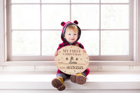My First Christmas Wooden Holiday  - Baby Photo Prop Sign