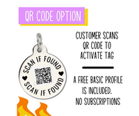 Pet ID Tag with Engraved QR Code / Stud Muffin - Blue
