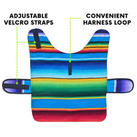Handmade Dog Poncho From Authentic Mexican Serape - Blue or Pink - XXS - 3XL