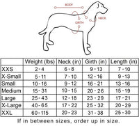 bones and rattles size chart for pets