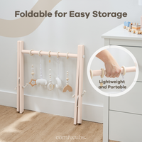 Foldable Baby Play Gym with 5 Hanging Toys by Comfy Cubs