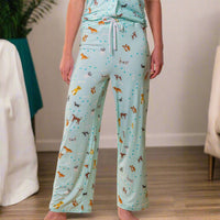 Women's PJ Bottoms - Bark At The Park Pajama Pants - Puppy Dog Print