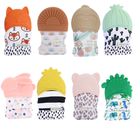 baby teething mitt itzy ritzy choice of pink bunny or bear, fox or dino print
