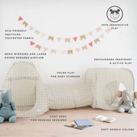 Kids 3-in-1 Play Tent & Tunnel Set with Recycled Fabric